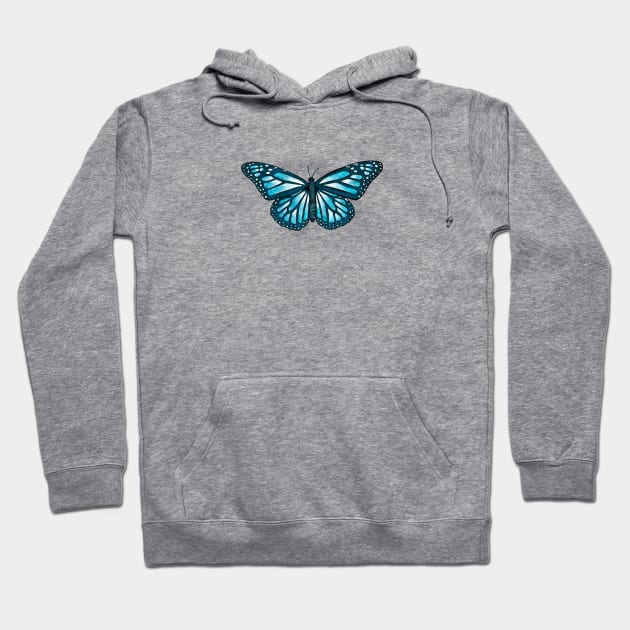 Pretty Blue Butterfly Butterfly Hoodie TeePublic